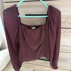 Abercrombie Maroon Women's Smocked Back Top